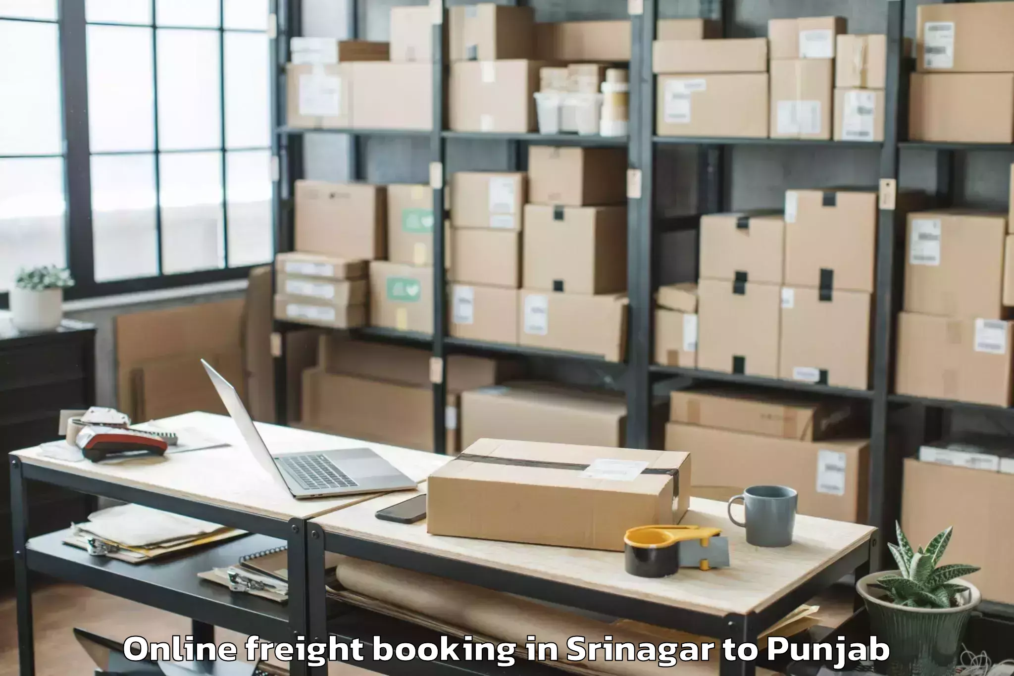 Trusted Srinagar to Faridkot Online Freight Booking